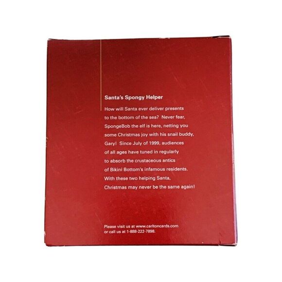 SpongeBob Santa's Spongy Helper Christmas Tree Ornament Snail 2004 Nickelodeon - Picture 4 of 6